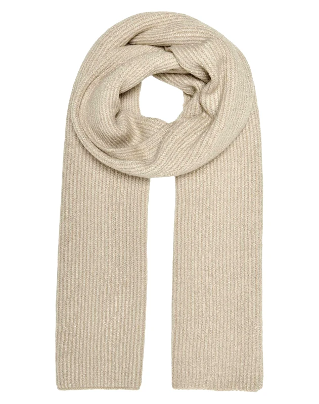 ONLY ONLY ONLTHRINA KNIT LUREX SCARF CC 15323394-Humus Ecru