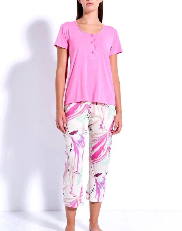 JEANNETTE JEANNETTE ΠΥΖΑΜΑ ΚΑΠΡΙ ΠΑΤΙΛΕΤΑ J8037-ΦΟΥΞΙΑ Pink