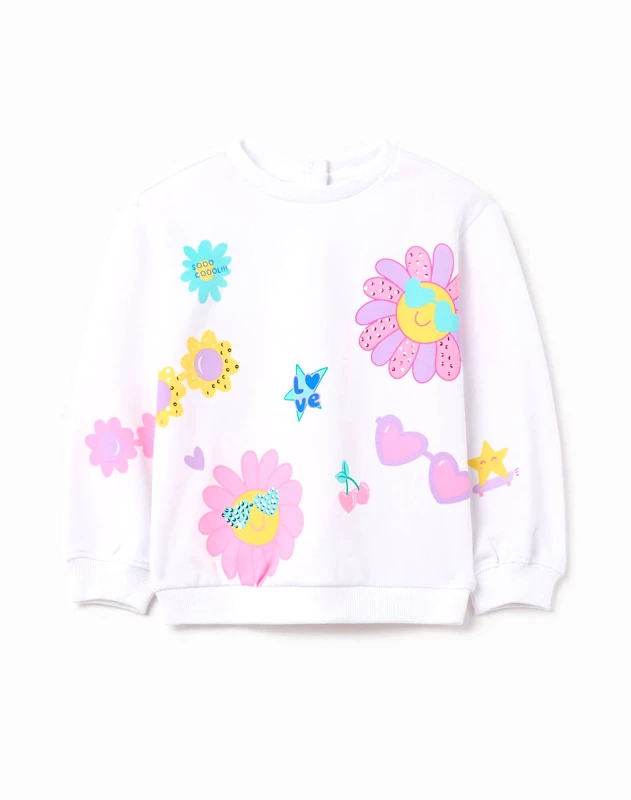 OVS OVS SWEATSHIRT FLOWERS 2199598-OFF WHITE OffWhite