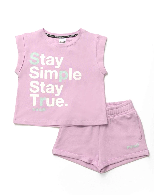 SPRINT SPRINT SET JUNIOR GIRL WITH SHORTS 231-4026-S837 Lilac