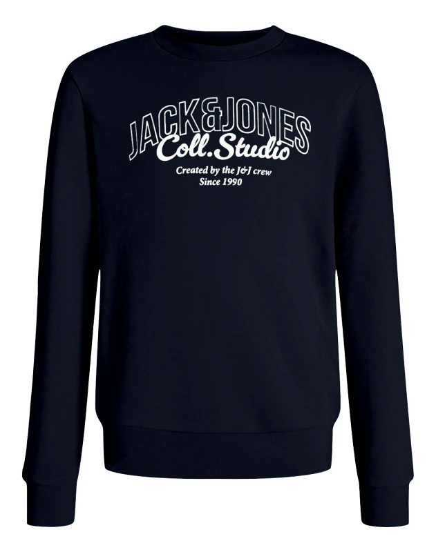 JACK&JONES JACK&JONES JJMAKOTO SWEAT CREW NECK JNR 12279444-Sky CaptainBig Print DarkBlue