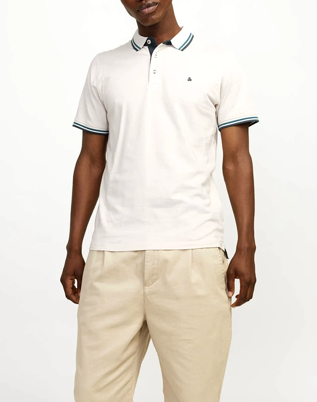 JACK&JONES JACK&JONES ΜΠΛΟΥΖΑ ΑΝΤΡΙΚΗ JJEPAULOS POLO SS NOOS 12136668-MoonbeamPLAY Ecru