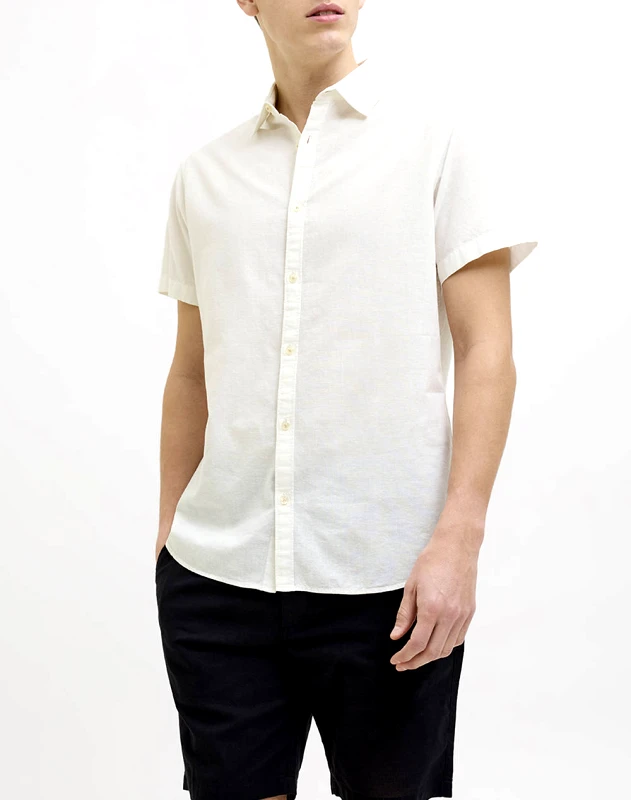 JJ REBEL JJ REBEL JREBMOSS SUNNY SHIRT SS 12270668-BRIGHT WHITE OffWhite