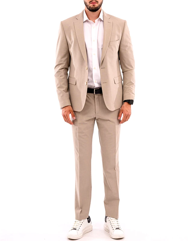 LEXTON LEXTON KΟΥΣΤΟΥΜΙ 06.35.WOOL MIX REG SUIT-BEIGE Biege
