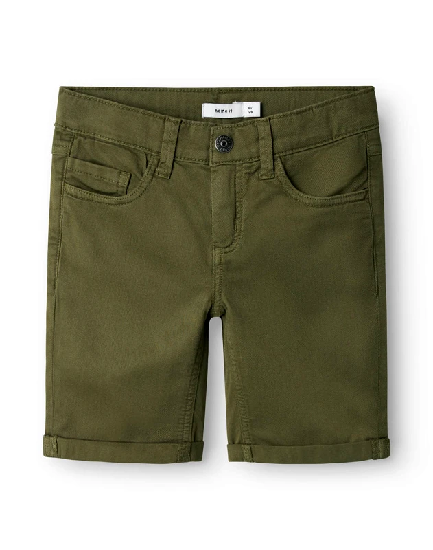 NAME IT NAME IT NKMSILAS ISAK LSHORT TWI 3122-MF TB NOOS 13238085-Deep Lichen Green DarkOliveGreen