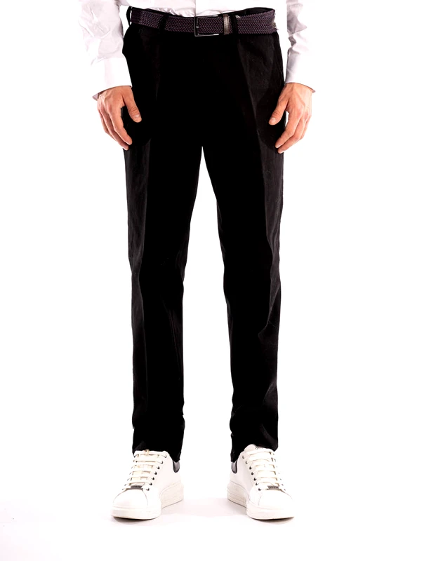 LEXTON LEXTON CHINO PANTS 09.32.BA-BLACK Black