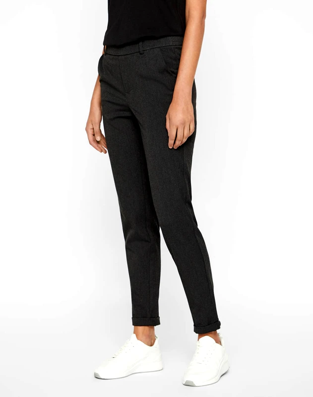 VERO MODA VERO MODA VMMAYA MW LOOSE SOLID PANT NOOS 10225280-Dark Grey Melange DarkSlateGrey