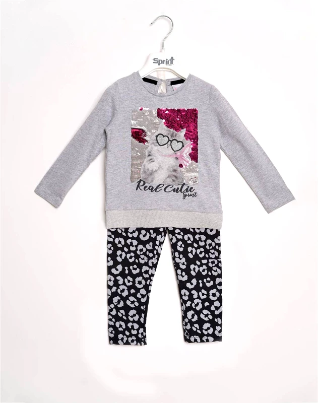 SPRINT SPRINT SET BABY GIRL 221-2028-S203 Gray