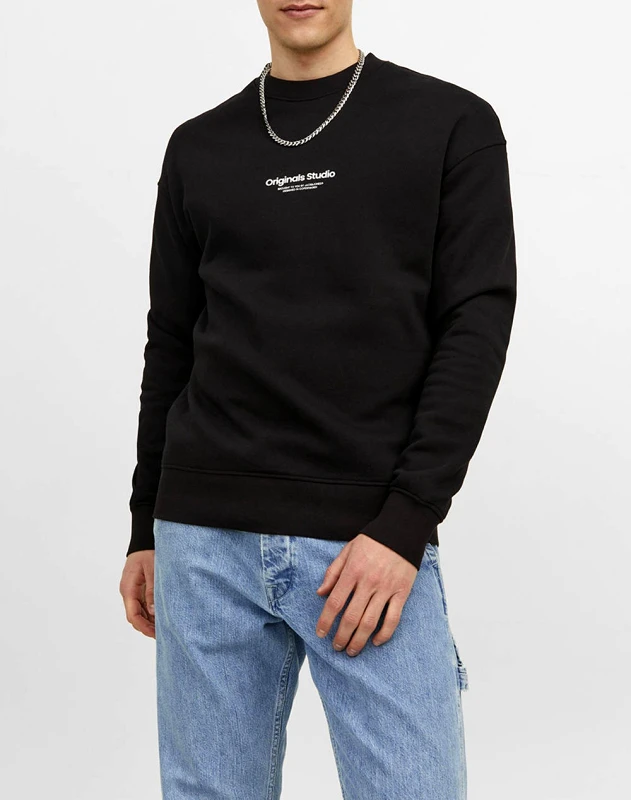 JACK&JONES JACK&JONES JORVESTERBRO SWEAT CREW NECK NOOS 12241694-BLACK Black