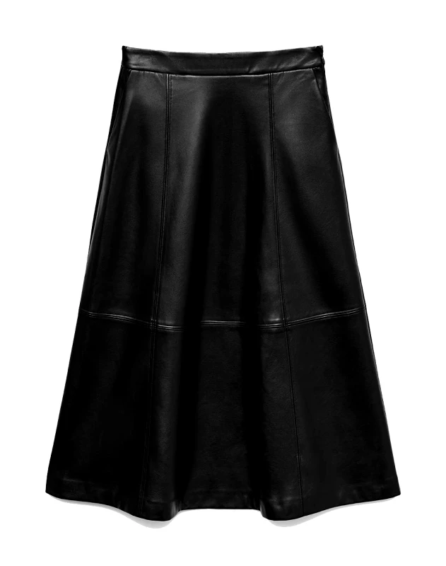 VERO MODA VERO MODA VMOLIVE HW COATED ANKLE SKIRT PRM 10335436-BLACK Black