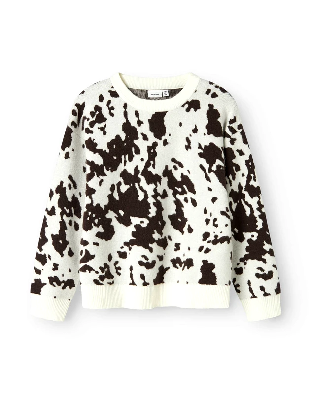 NAME IT NAME IT NKFORKIDE LS KNIT BOX 13247669-Seal BrownCOW Multi
