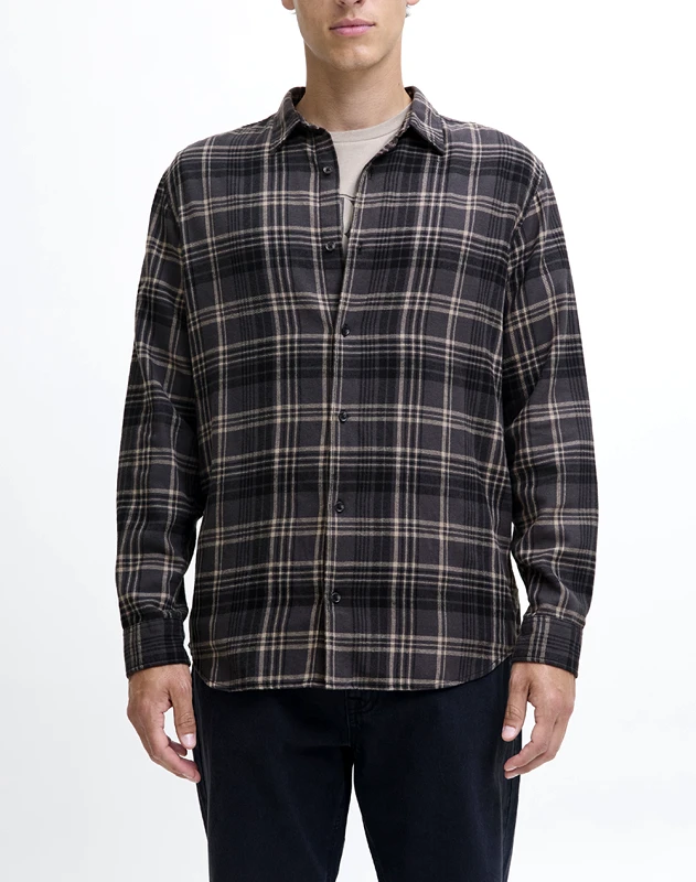 JJ REBEL JJ REBEL JREBTRACK CHECK SHIRT LS 12285186-AsphaltW.Checks DarkGray