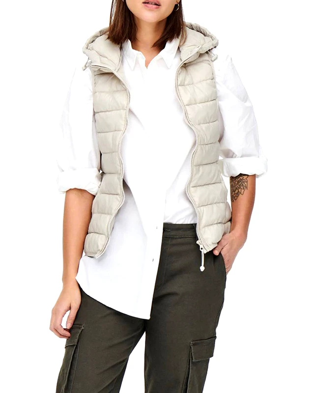 ONLY ONLY ΜΠΟΥΦΑΝ ONLNEWTAHOE HOOD WAISTCOAT OTW NOOS 15205760-Pumice Stone Gray
