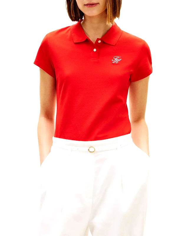 TOMMY HILFIGER TOMMY HILFIGER TH SCRIPT SLIM SS POLO WW0WW49259-SNE FireRed