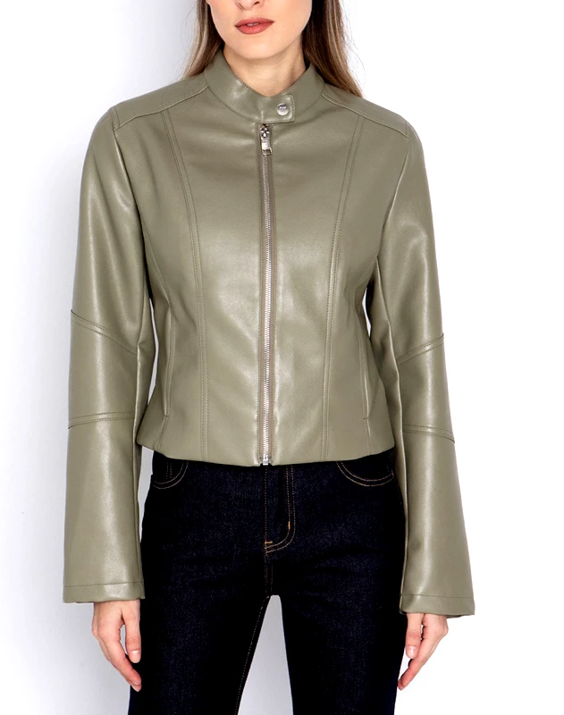 TOI&MOI TOI&MOI ΤΖΑΚΕΤ ΔΕΡΜΑΤΙΝΗ 60-1712-126-334 Khaki