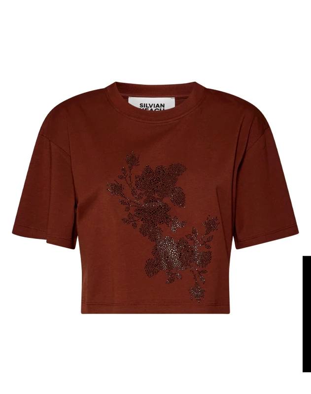 SILVIAN HEACH SILVIAN HEACH T-SHIRT MANIET GPP26228TS-CAPPUCCINO Brown