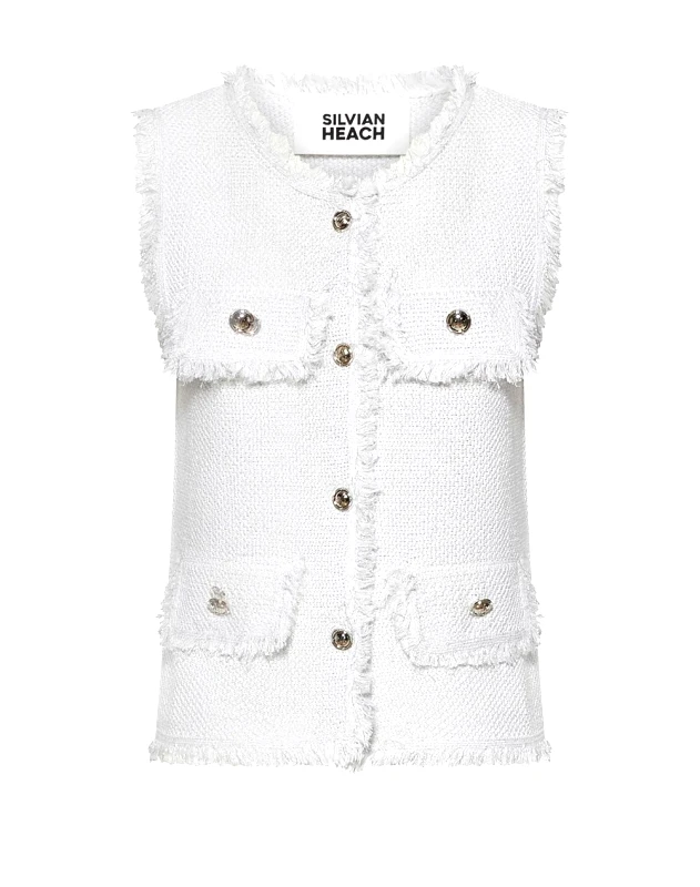 SILVIAN HEACH SILVIAN HEACH GILET SWEATER SELIN GPP26244GL-OFF OffWhite