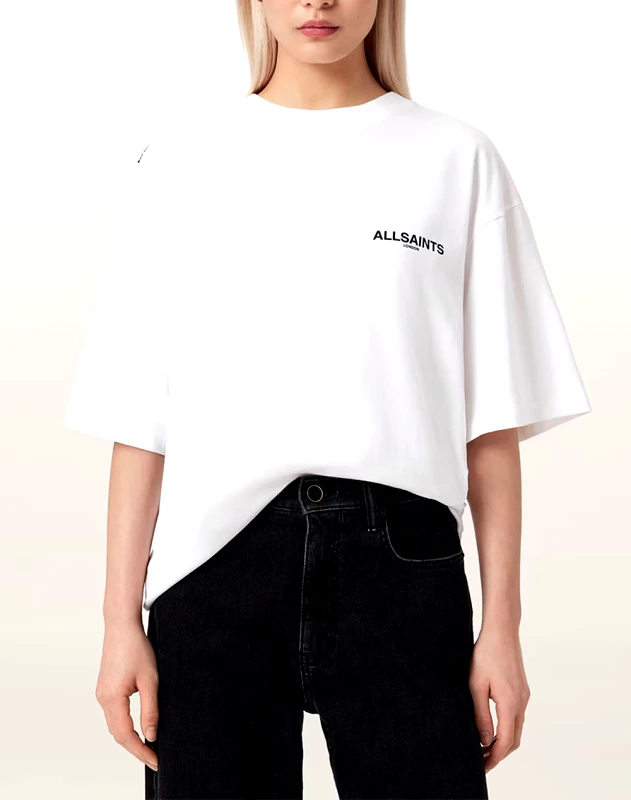 ALL SAINTS ALL SAINTS SWOOP AMELIE TEE W041JE-OPTIC WHITE White