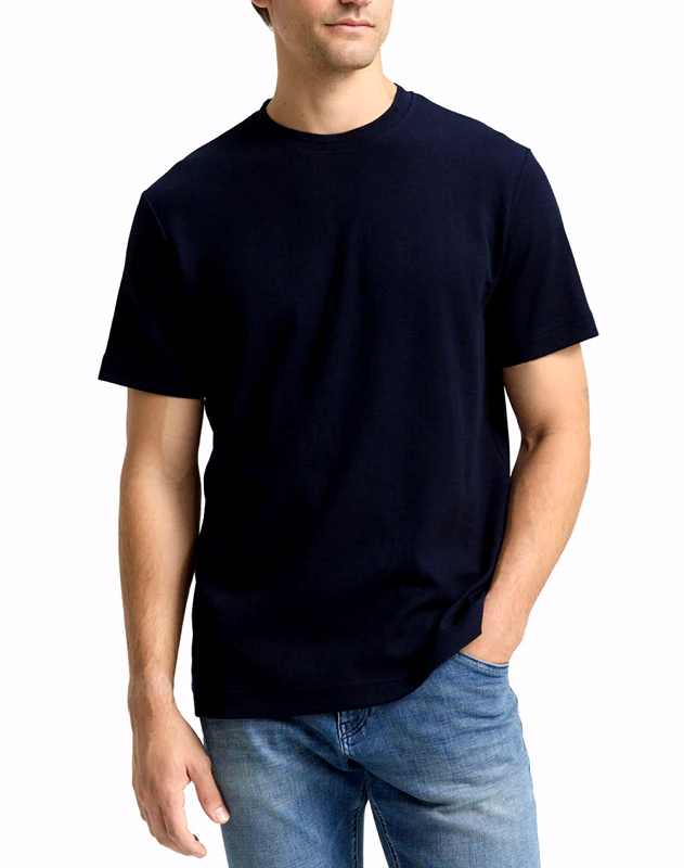 TOM TAILOR TOM TAILOR STRUCTURED T-SHIR ΜΠΛΟΥΖΑ ΑΝΔΡΙΚΟ 1048599-10668 DarkBlue