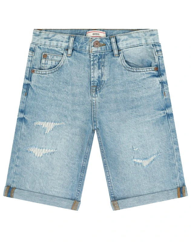 GUESS GUESS KIDS DENIM LINEN SHORTS ΣΟΡΤΣ ΠΑΙΔΙΚΟ BOY L6RD11D41E0-MNLN DenimLightBlue