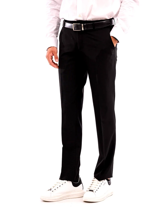 LEXTON LEXTON ΠΑΝΤΕΛΟΝΙ 09.35.WOOL MIX REG PANTS-BLACK Black