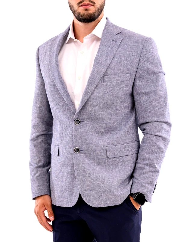LEXTON LEXTON ΣΑΚΑΚΙ 08.35.MIX LINEN JACKET-NAVY NavyBlue