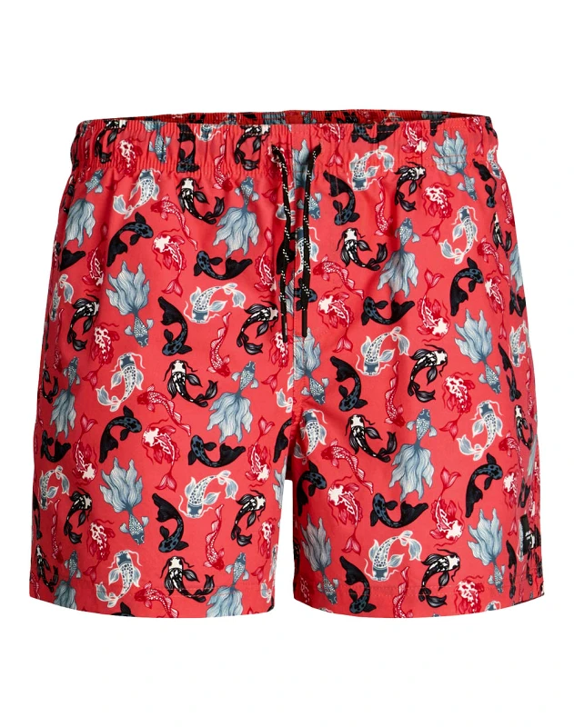JACK&JONES JACK&JONES JPSTMAUI JJSWIM NOVELTY AOP AKM SN JNR 12273843-HOT CORAL FireRed