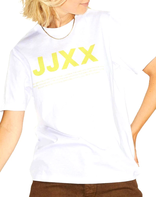 JJXX BY JACK&JONES JJXX ΜΠΛΟΥΖΑ JXANNA SS REG EVERY SMALL LOGO TEE NOOS 12206974-bright white limeade Yellow