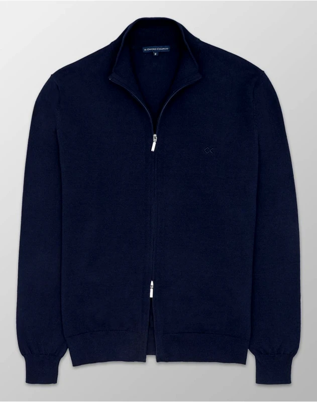 OXFORD COMPANY OXFORD COMPANY CARDIGAN ZIP 100%COTTON ΠΛΕΚTO X410-JZ60.01-01 DarkBlue