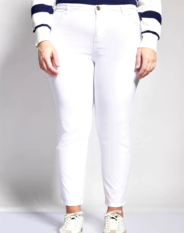 PARABITA PARABITA Παντελόνι πεντάτσεπο slim fit 012610205378-001 White