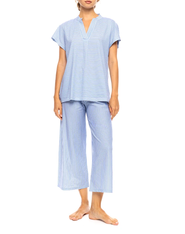 PINK LABEL PINK LABEL PYJAMA LONG PANTS MARINIERE S1595-TYPE SkyBlue