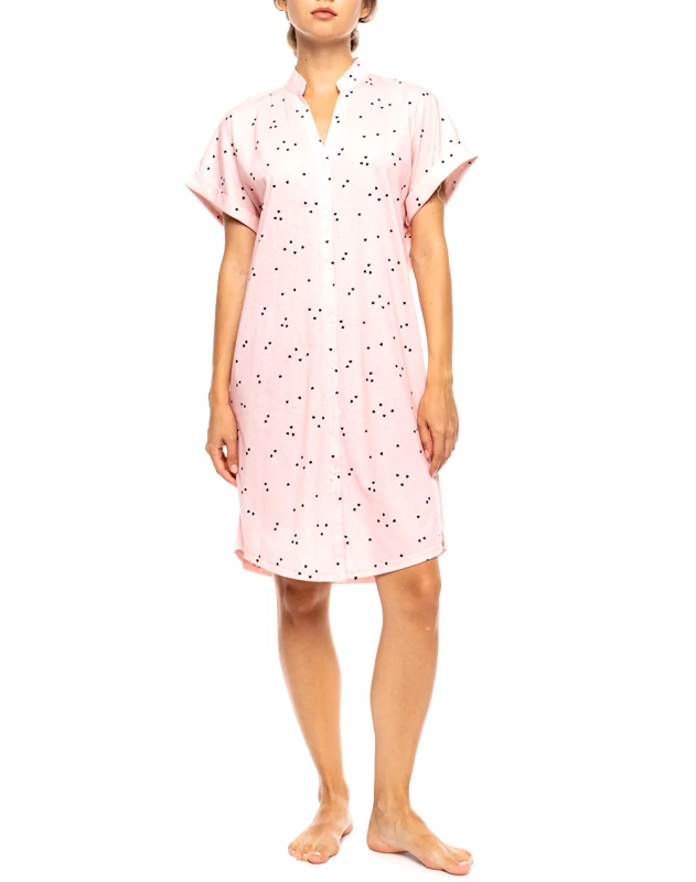 PINK LABEL PINK LABEL NIGHTGOWN BUTTONED LITTLE HEART PINK S1578-TYPE Pink