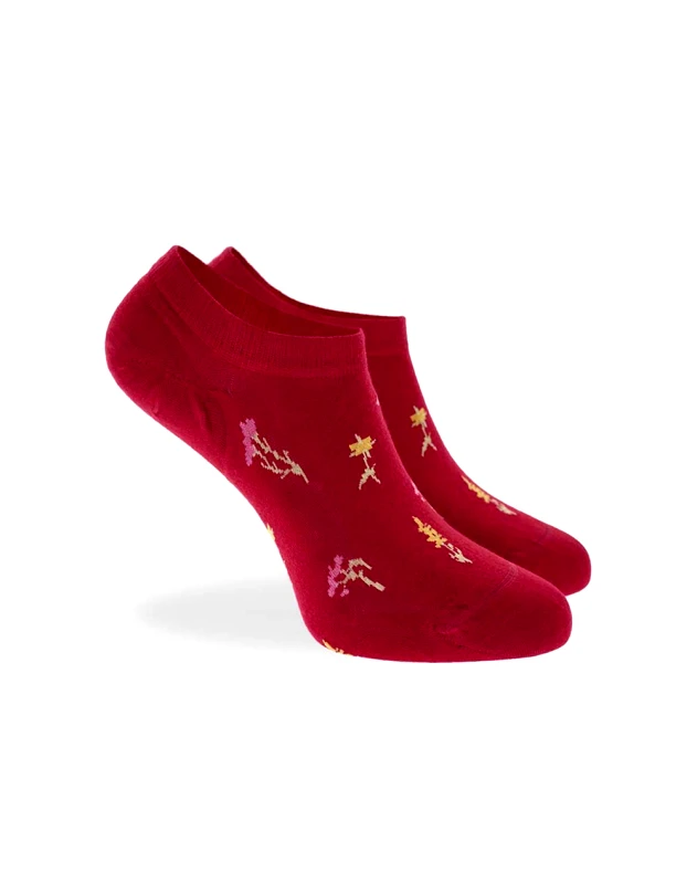 WALK WALK ΓΥΝΑΙΚΕΙΕΣ SNEAKER ΚΑΛΤΣΕΣ BAMBOO ΜΕ ΣΧΕΔΙΟ W335-14-28 Red
