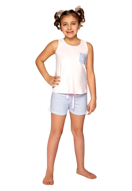Sevim Πιτζάμα παιδική βαμβακερή ροζ Sevim Pink & Blue 7985