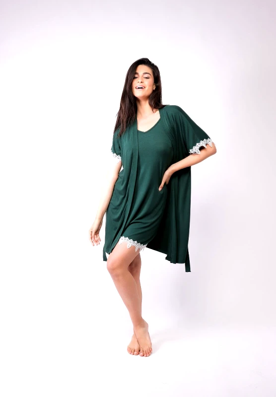 Sexen Σετ Ρόμπα - Νυχτικό Viscose Green Woods 84418