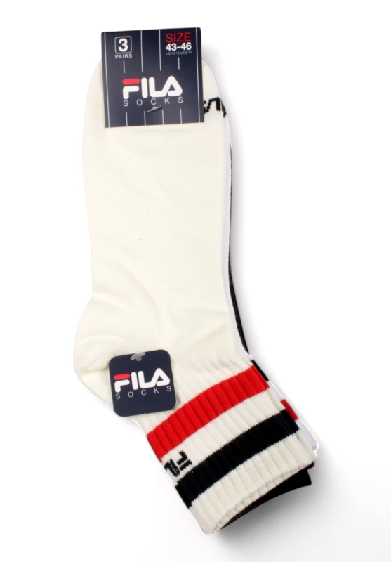 Fila Fila Lifestyle Quarter Socks White/Sand/Navy 3 τεμάχια F5606-580-Πολύχρωμο