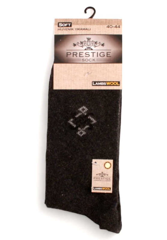 Prestige Κάλτσα ανδρική θερμική Prestige Lambs Wool Rombus PR4044-Ανθρακί