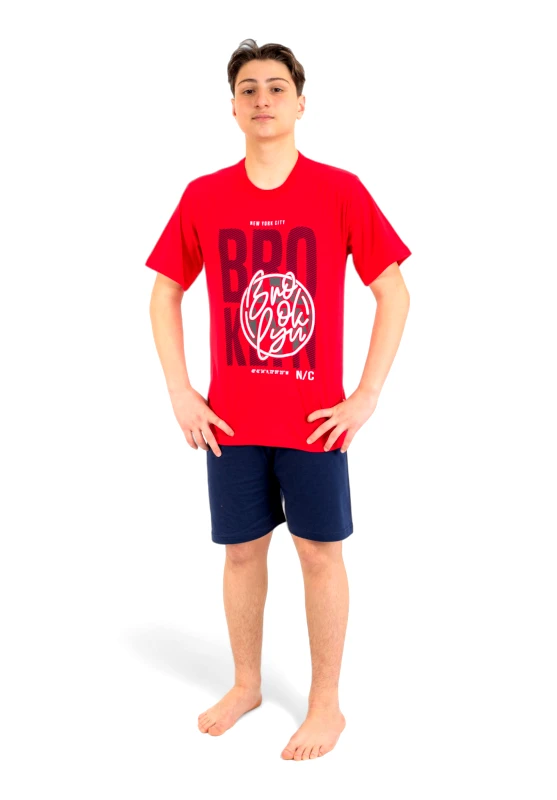 Nina Club Πιτζάμα εφηβική Nina Club New York NC790BRK-Κόκκινο