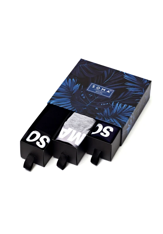 Soma Boxer Soma ανδρικά σε κουτί Wild leaf 3τμχ BOXWILDLEAF