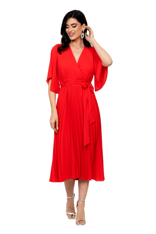 AXNARI ΦΟΡΕΜΑ PLUS SIZE ΜΙΝΤΙ ΚΡΟΥΑΖΕ ΚΟΚΚΙΝΟ ΚΟΚΚΙΝΟ