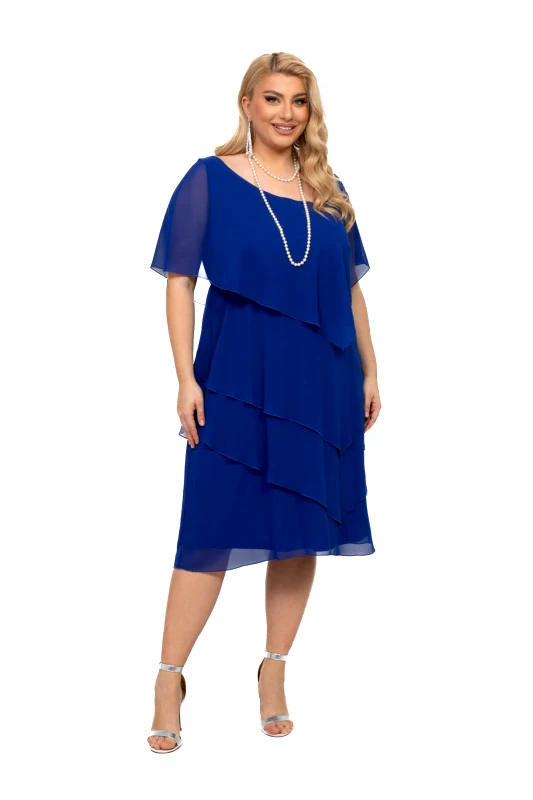 AXNARI ΦΟΡΕΜΑ PLUS SIZE MINTI ΜΠΛΕ ΡΟΥΑ