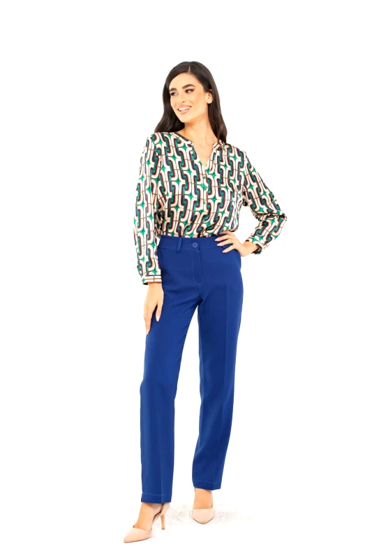 AXNARI ΜΠΛΟΥΖΑ PLUS SIZE ΣΑΤΕΝ ΜΕ ΜΟΤΙΒΑ ΠΡΑΣΙΝΗ MULTICOLOR