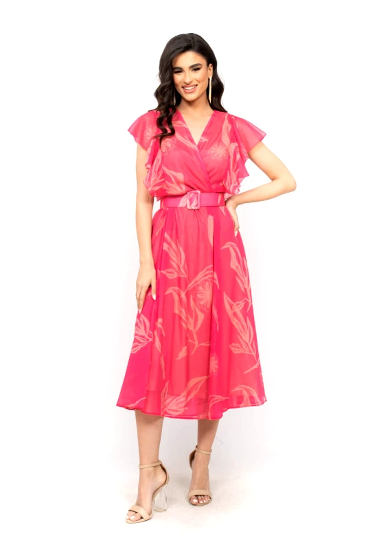 AXNARI ΦΟΡΕΜΑ PLUS SIZE ΜΙΝΤΙ ΜΕ ΖΩΝΗ ΚΑΙ ΒΟΛΑΝ ΦΟΥΞ ΦΟΥΞ