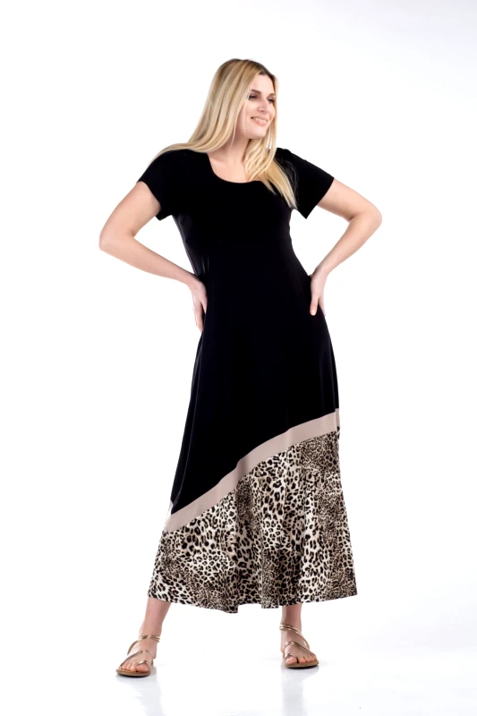 AXNARI ΦΟΡΕΜΑ ΜΑΚΡΥ ΜΕ ΦΑΣΑ ΑΝΙΜΑΛ plu1216030 ΜΑΥΡΟ