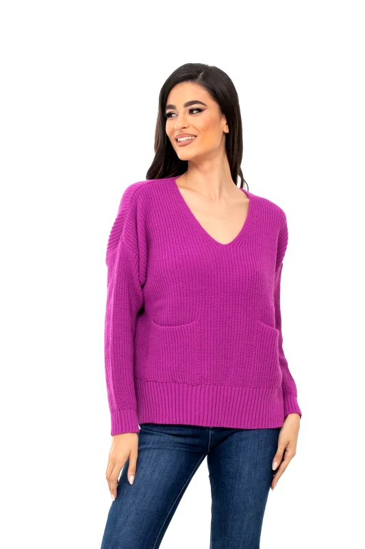 AXNARI ΜΠΛΟΥΖΑ ΠΛΕΚΤΗ V ΜΕ ΤΣΕΠΕΣ MAGENTA MAGENTA