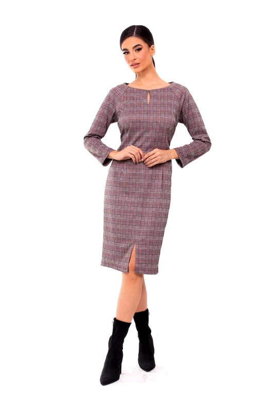 AXNARI ΦΟΡΕΜΑ PLUS SIZE ΚΑΡΟ ΜΕ ΣΚΙΣΙΜΟ MULTICOLOR