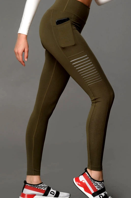 AXNARI Αθλητικό κολάν Superstacy COMFORT PUSH UP FIT ss248403 ΧΑΚΙ
