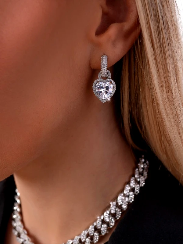 Annakey ΑΣΗΜΙ STRASS ΣΚΟΥΛΑΡΙΚΙΑ ΚΑΡΔΙΑ - ENIA