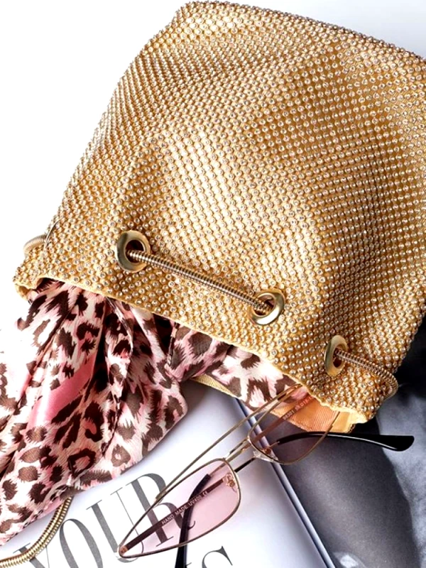 Annakey ΧΡΥΣΗ ΤΣΑΝΤΑ ΠΟΥΓΚΙ- STRASS POUCH