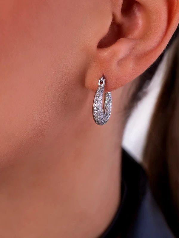 Annakey JESIE SILVER STRASS HOOP EARRINGS